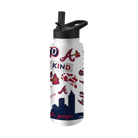 Logo Brands Atlanta Braves 34oz Native Quencher Bottle 503-S34QB-63